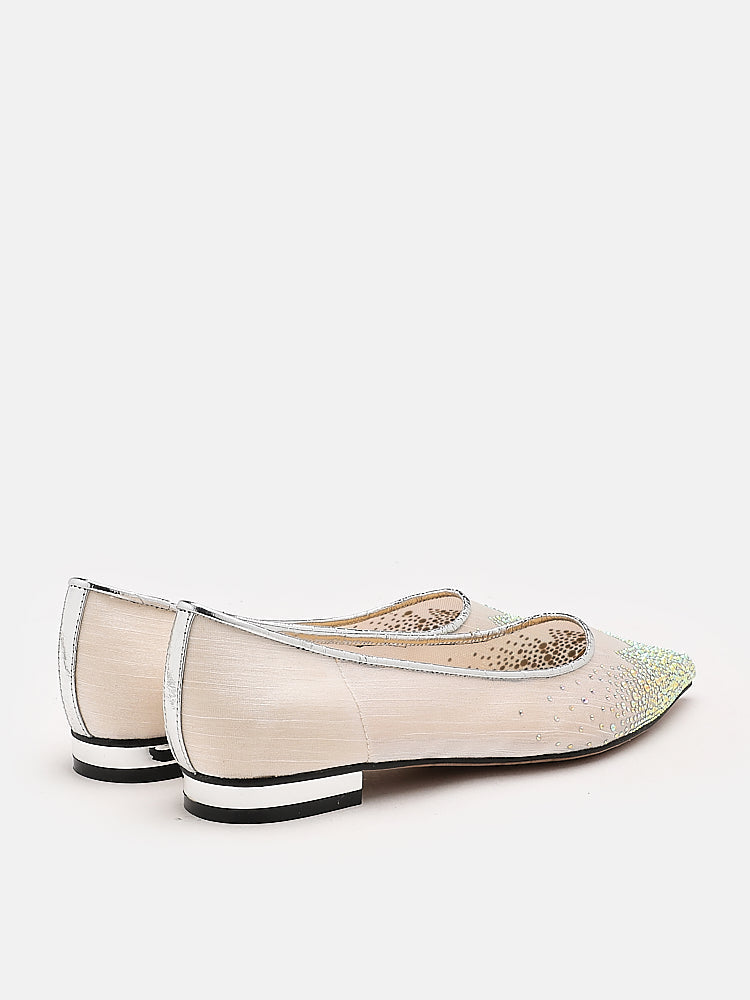 White hot sale embellished flats