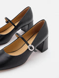 PAZZION, Tasha Block Heel Mary Janes, Black