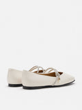 PAZZION, Tessa Embellished Knot Strapped Flats, Beige