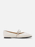 PAZZION, Tessa Embellished Knot Strapped Flats, Beige