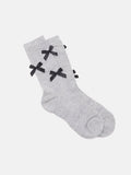 PAZZION, Vesper Ribbon Bow Socks, Grey