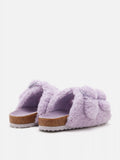 PAZZION, Winnie Buckle Detailed Wool Slides, Purple