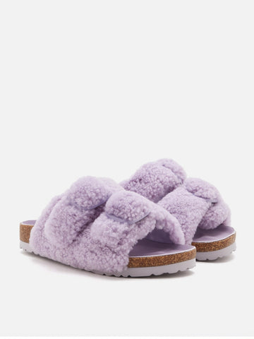 Winnie Buckle Detailed Wool Slides