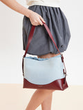 PAZZION, Wrenley Denim Fringe Bag, Wine