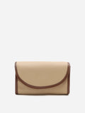 PAZZION, Zilla Leather Flap Bag, Almond