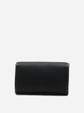 PAZZION, Zilla Leather Flap Bag, Black